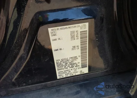 2015 Nissan Altima 2.5 S z USA, uszkodzony, nr VIN 1N4AL3AP9FC475734